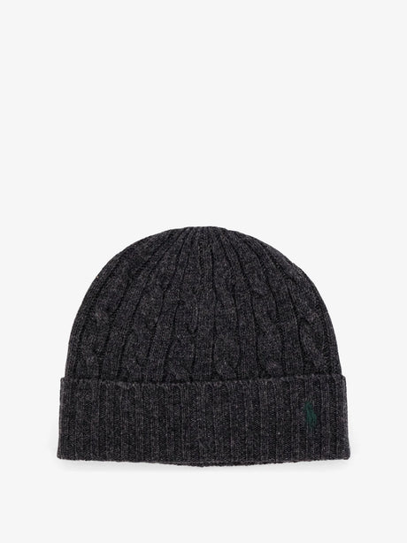 Polo Ralph Lauren Wool blend cable knit beanie hat - Barclay Grey Hthr
