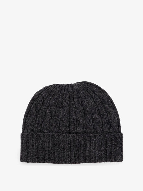 Polo Ralph Lauren Wool blend cable knit beanie hat - Barclay Grey Hthr