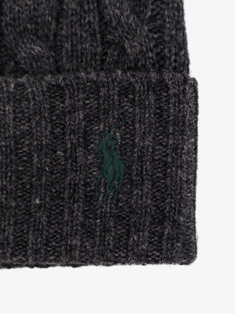 Polo Ralph Lauren Wool blend cable knit beanie hat - Barclay Grey Hthr