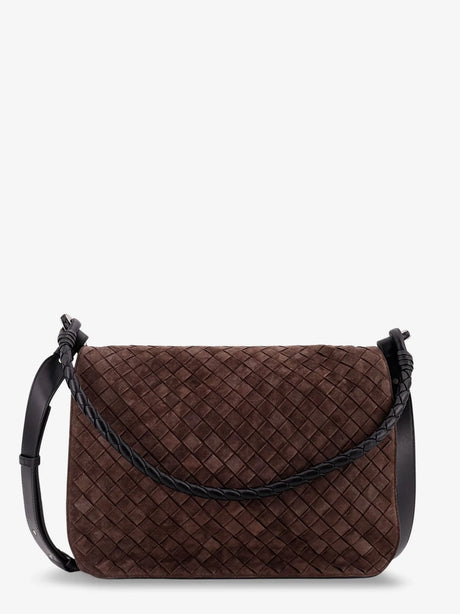 Bottega Veneta Intrecciato suede shoulder bag - Fondant/Bl-Vinta.S