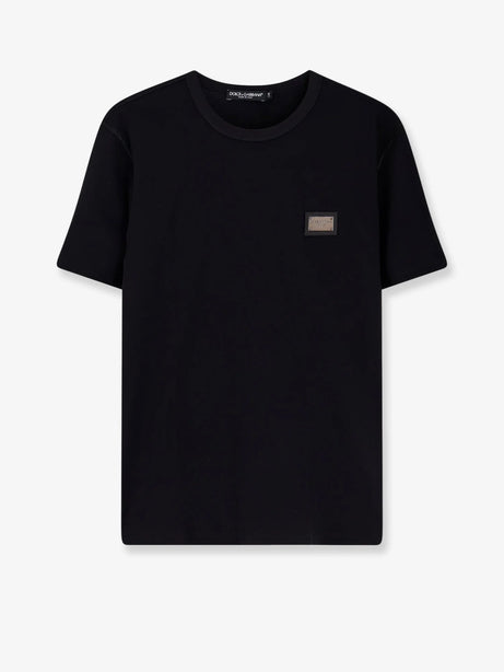 Dolce & Gabbana Cotton T-shirt with logo patch - Nero