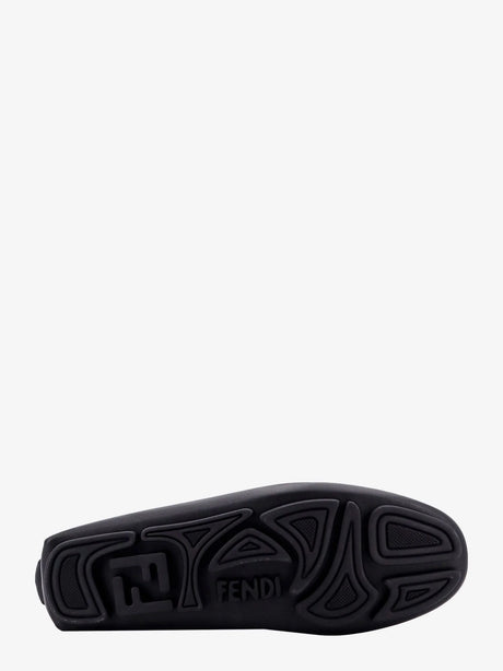 Fendi Leather and canvas loafers - Tabacconero