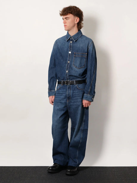 Givenchy Twisted stone-washed denim jeans - Dark Blue