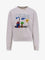Celine Cotton sweatshirt with multicolor print - Pale Grey  Multico