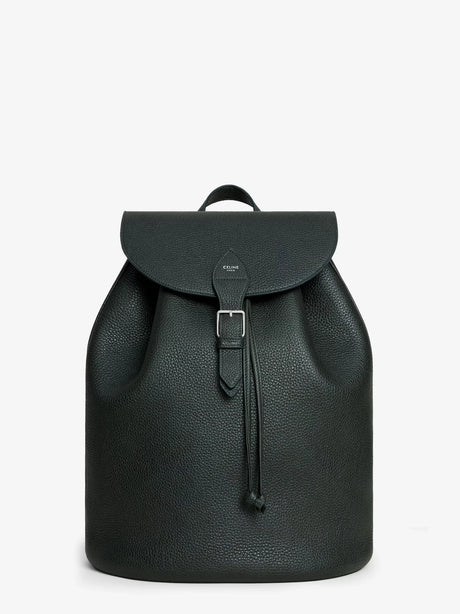 Celine Folco leather backpack - Night Green