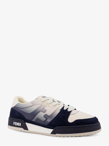 Fendi Match leather sneakers with suede inserts - Navy Bianco Navy