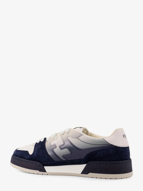 Fendi Match leather sneakers with suede inserts - Navy Bianco Navy