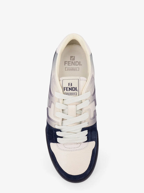 Fendi Match leather sneakers with suede inserts - Navy Bianco Navy