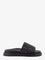 Fendi Low leather sandals with FF jacquard insert - Neronergrigio Nero