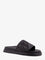 Fendi Low leather sandals with FF jacquard insert - Neronergrigio Nero
