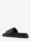 Fendi Low leather sandals with FF jacquard insert - Neronergrigio Nero