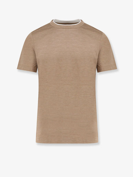 Boss Cotton and silk T-shirt - Medium Brown