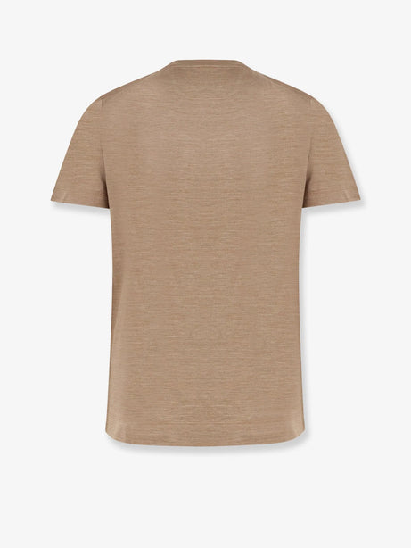 Boss Cotton and silk T-shirt - Medium Brown
