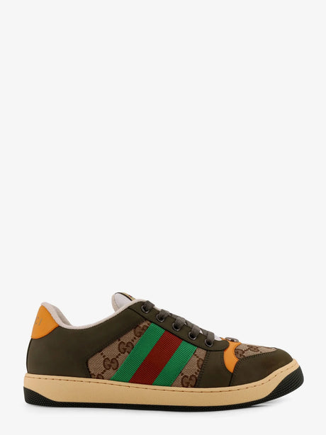 Gucci Screener low-top leather and GG Supreme fabric sneakers - Be/Lg/Cu/Ns-Nr-Ns/Mw