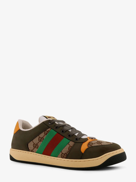 Gucci Screener low-top leather and GG Supreme fabric sneakers - Be/Lg/Cu/Ns-Nr-Ns/Mw