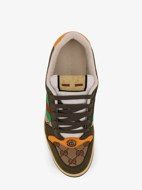 Gucci Screener low-top leather and GG Supreme fabric sneakers - Be/Lg/Cu/Ns-Nr-Ns/Mw
