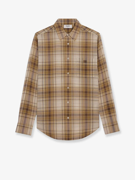 Celine Checked cotton shirt - Sable Beige Marron