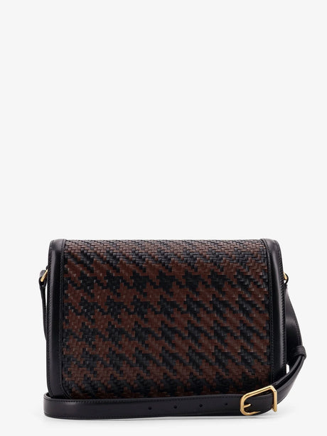 Valentino Garavani Valentino Garavani 9TO5 woven leather shoulder bag - Nero/Bark Brown/Nero