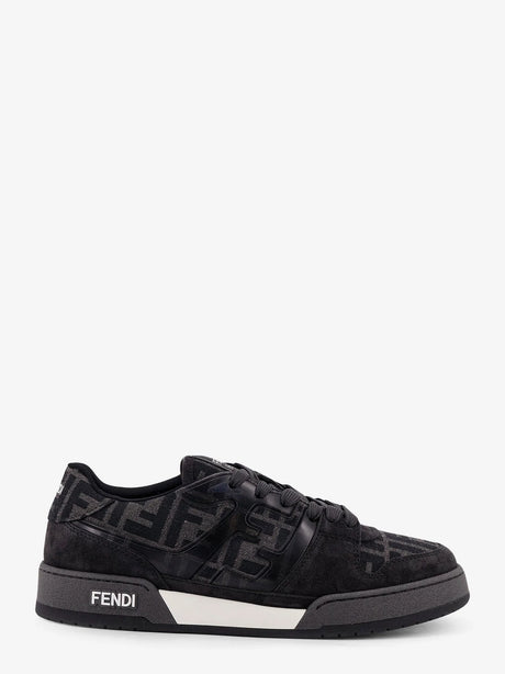 Fendi Fendi Match sneakers in FF jacquard fabric and suede - Dk Grey+Grig.Ner+Bia