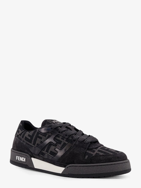 Fendi Fendi Match sneakers in FF jacquard fabric and suede - Dk Grey+Grig.Ner+Bia