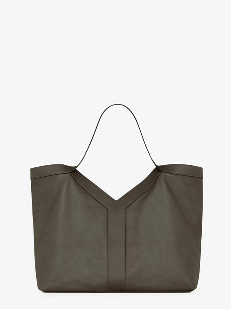 Saint Laurent Y Oversize leather tote bag - Light Musk