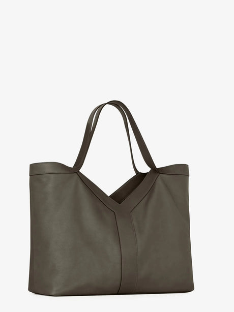 Saint Laurent Y Oversize leather tote bag - Light Musk