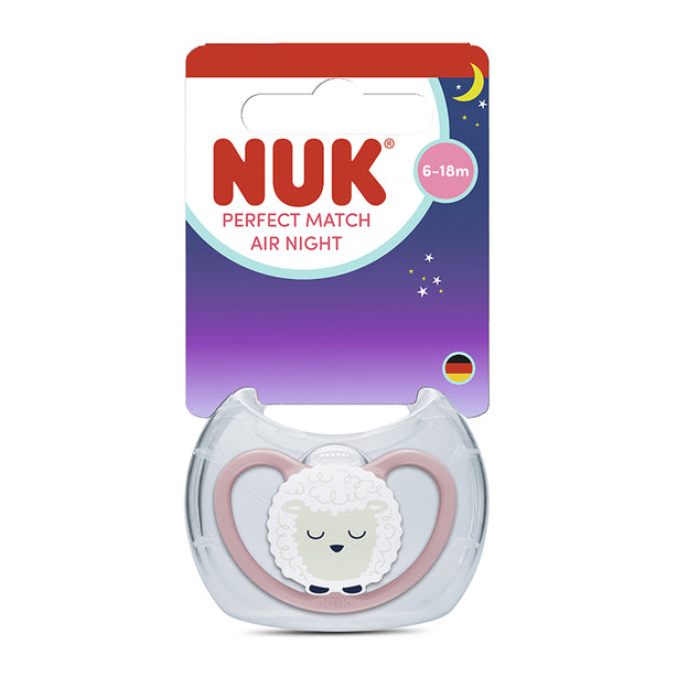 NUK Space Perfect Match Air Night Silicone Soother Pacifier 1pc/box | 6-18 Months