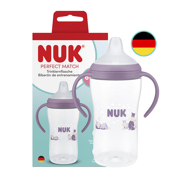 NUK Perfect Match Learner Cup | Learner Bottle 260ml | 6 months+ (Hippo)