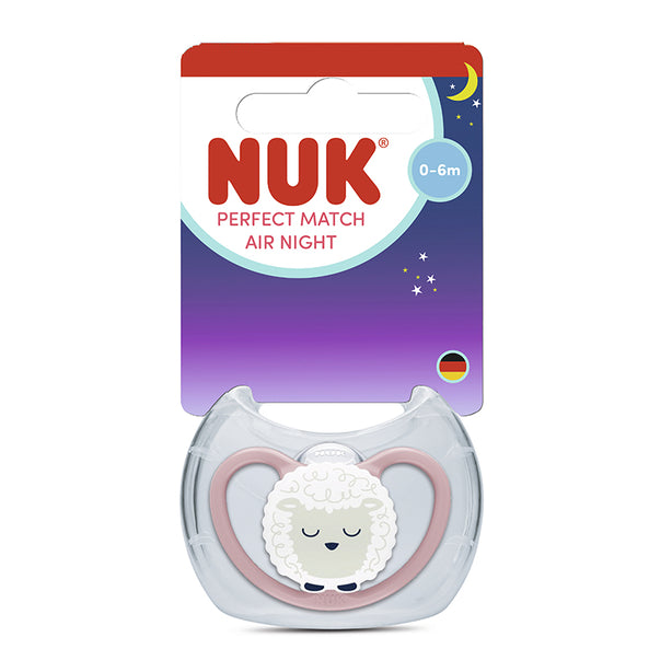 NUK Space Perfect Match Air Night Silicone Soother Pacifier 1pc/box | 0-6 Months