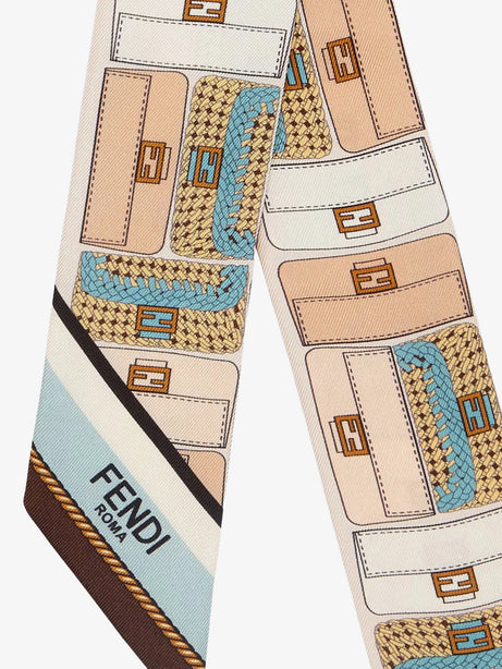 Fendi Wrappy multicolor silk bandeau - Azzurro