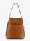 Toteme Textured leather bucket bag with frontal strap - Tan