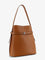 Toteme Textured leather bucket bag with frontal strap - Tan