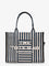 Marc Jacobs The Large Tote canvas handbag with front embroidered logo - Blue Sea Multi