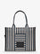 Marc Jacobs The Large Tote canvas handbag with front embroidered logo - Blue Sea Multi