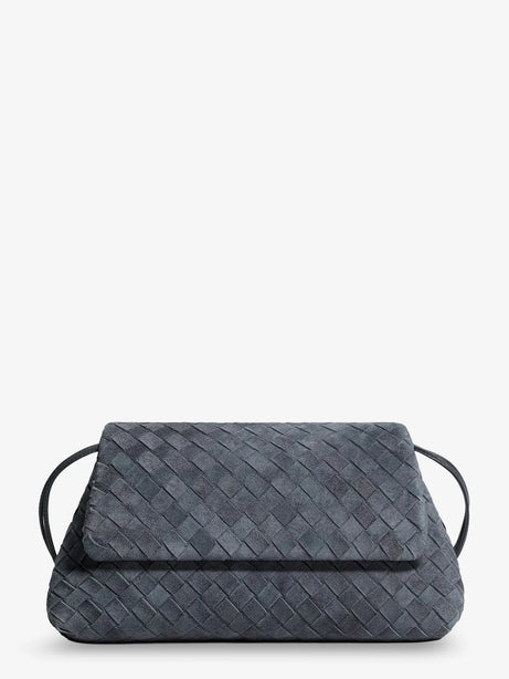 Bottega Veneta Giorno suede shoulder bag with Intrecciato motif - Cloudy