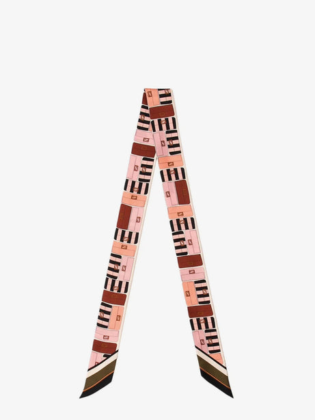 Fendi Wrappy multicolor silk bandeau - Rosa