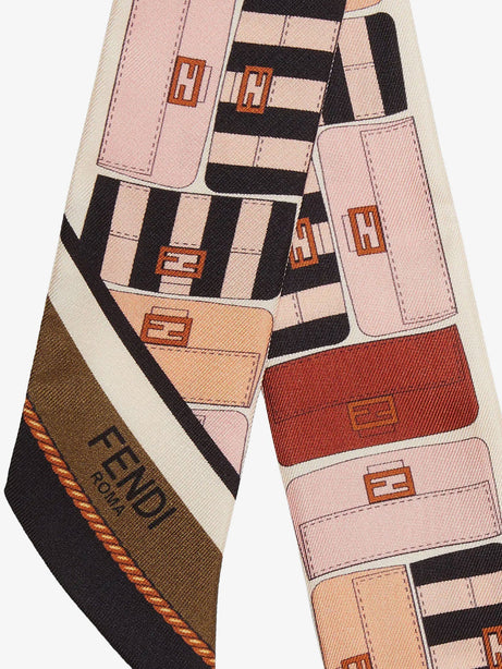 Fendi Wrappy multicolor silk bandeau - Rosa