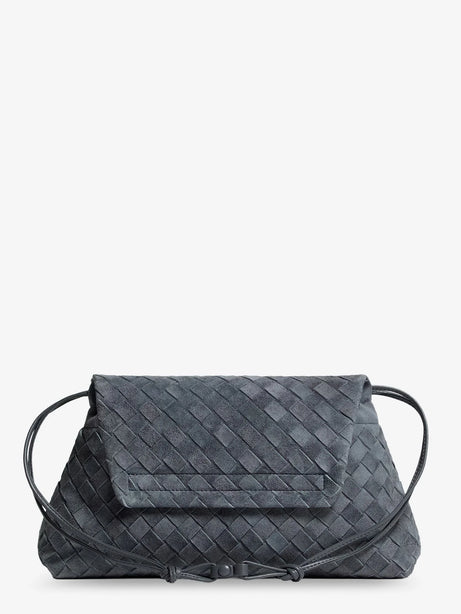 Bottega Veneta Giorno suede shoulder bag with Intrecciato motif - Cloudy