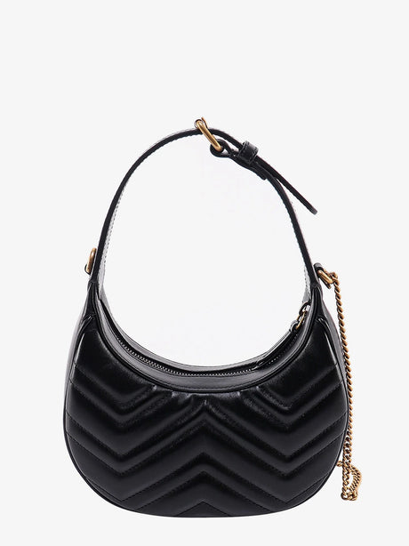 Gucci GG Marmont quilted leather shoulder bag with metal GG logo - Nero