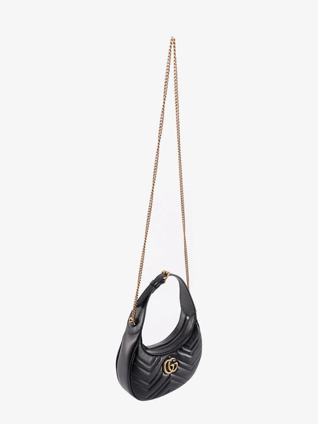 Gucci GG Marmont quilted leather shoulder bag with metal GG logo - Nero