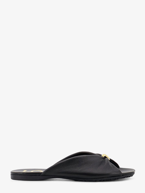 Loewe Paula's Ibiza -Pebble Soft Leather Sandals - Black