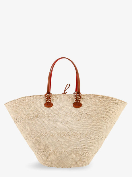 Christian Louboutin Cabata Large raffia shoulder bag - Naturalcuoio