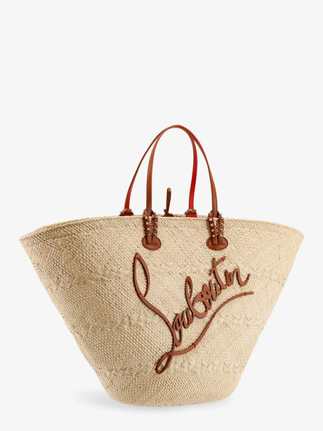 Christian Louboutin Cabata Large raffia shoulder bag - Naturalcuoio