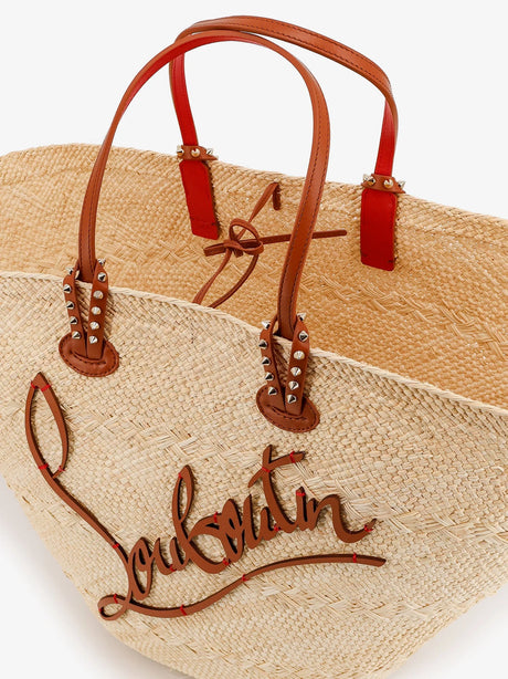 Christian Louboutin Cabata Large raffia shoulder bag - Naturalcuoio