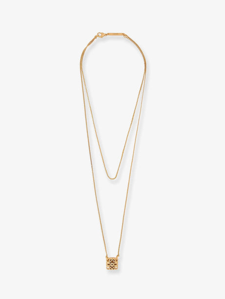 Loewe Paula's Ibiza -Anagram Bombè Brass Necklace - Gold
