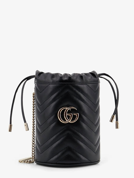 Gucci GG Marmont matelassé leather bucket bag - Black