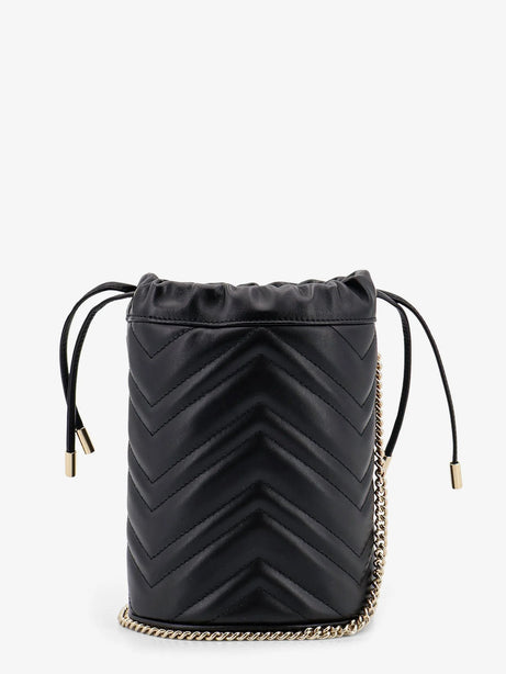 Gucci GG Marmont matelassé leather bucket bag - Black