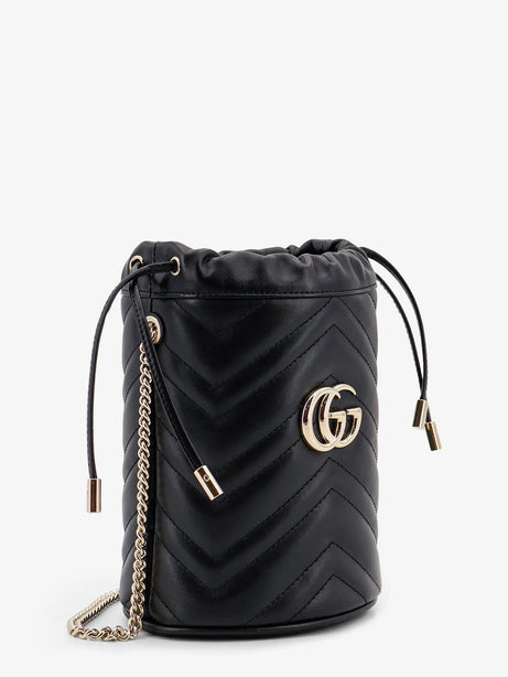 Gucci GG Marmont matelassé leather bucket bag - Black