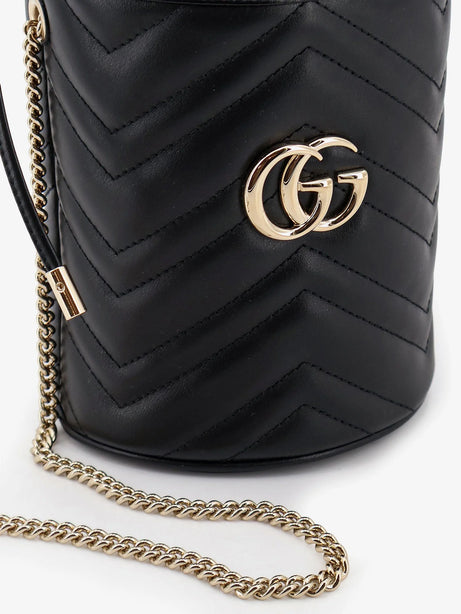 Gucci GG Marmont matelassé leather bucket bag - Black