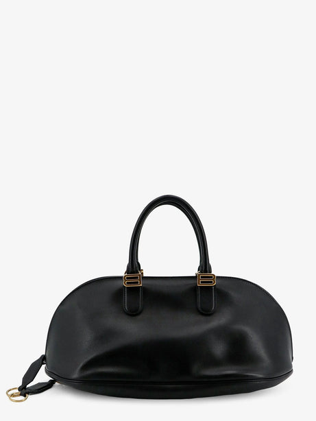 Balenciaga Bolero Bowling Medium Leather Bag - Blackplum